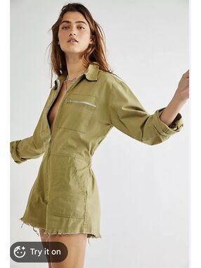 Jen’s Pirate Booty Amazon Palmetto Romper in Army Green